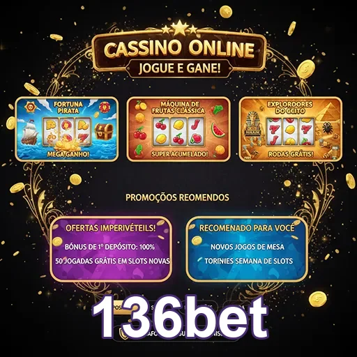Tela mobile com jogos de casino e partida ao vivo na plataforma 136bet, destacando economia de dados